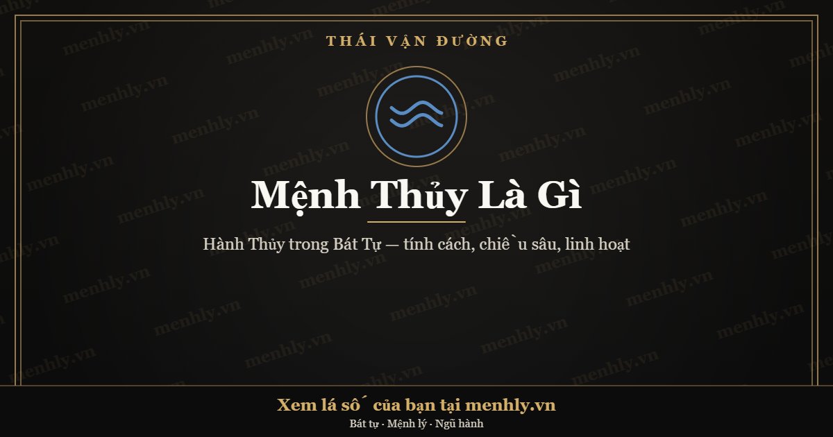 Mệnh Thủy trong Bát Tự