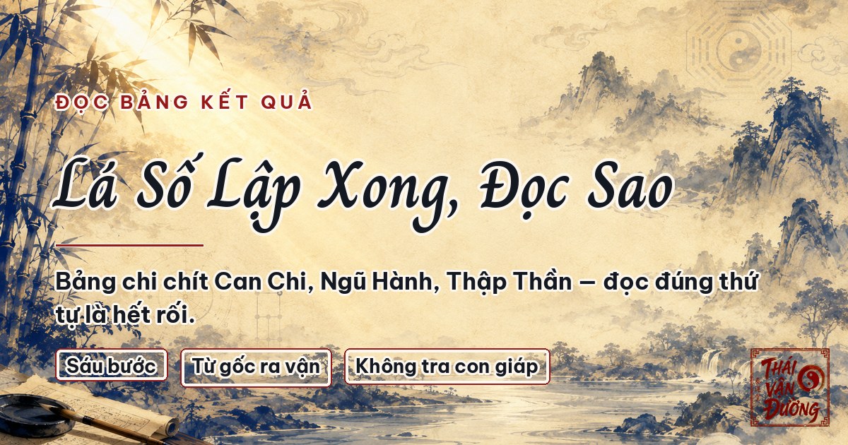 Cách Đọc Kết Quả Lá Số Bát Tự Vừa Lập