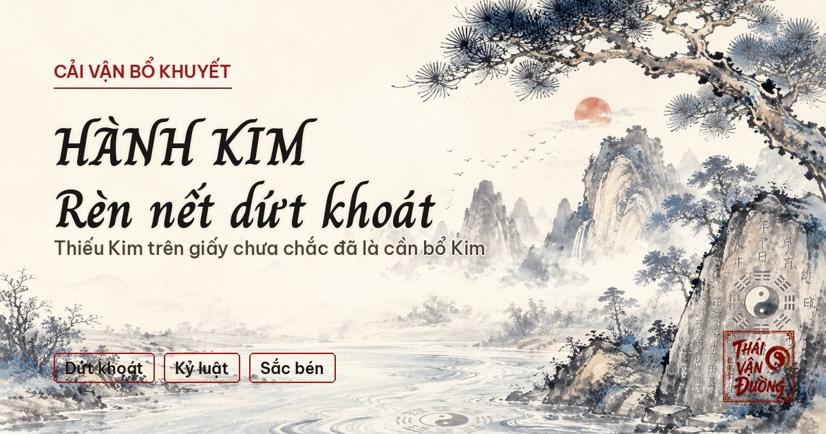 Cải Vận Bổ Khuyết Hành Kim — Rèn Sự Dứt Khoát Cho Người Hay Chần Chừ
