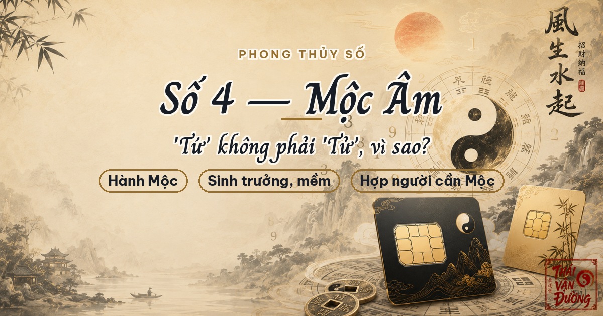 Ý Nghĩa Số 4 Theo Ngũ Hành: Mộc Âm — "Tứ" Không Phải "Tử", Vì Sao?