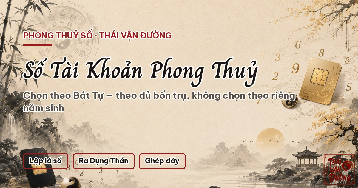Số tài khoản phong thuỷ là gì? Cách chọn theo Bát Tự