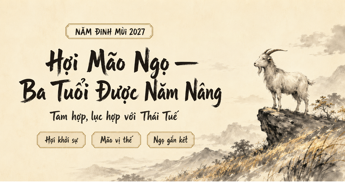 Tuổi Hợi, Mão, Ngọ năm 2027 — tam hợp và lục hợp với Thái Tuế