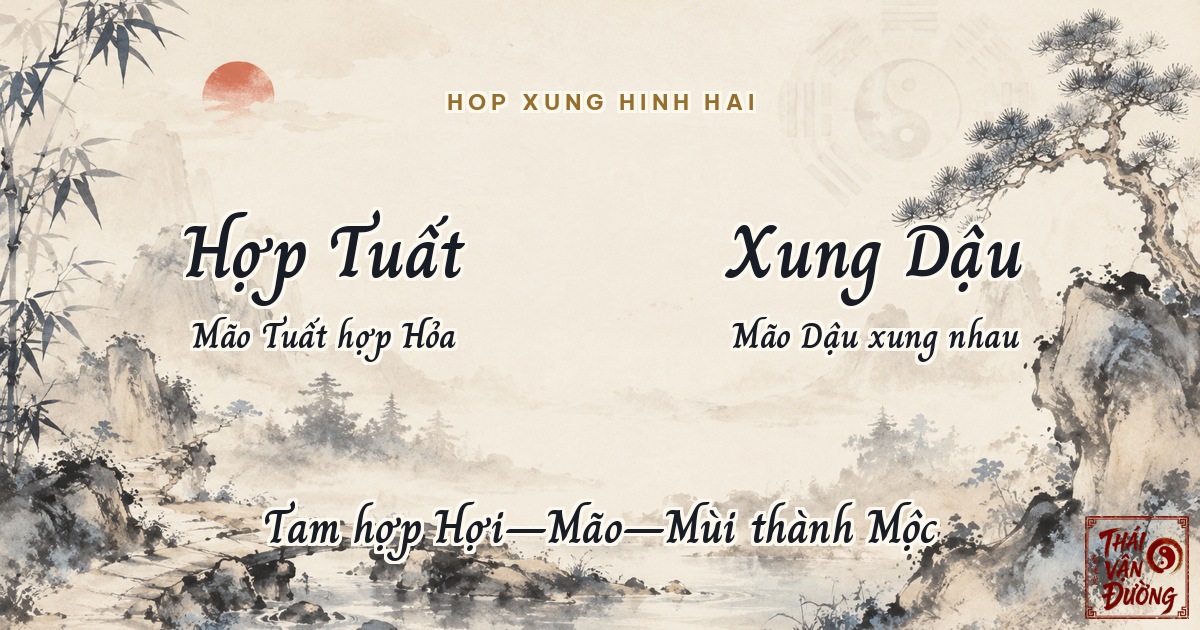 Địa chi Mão hợp xung hình hại với các chi khác