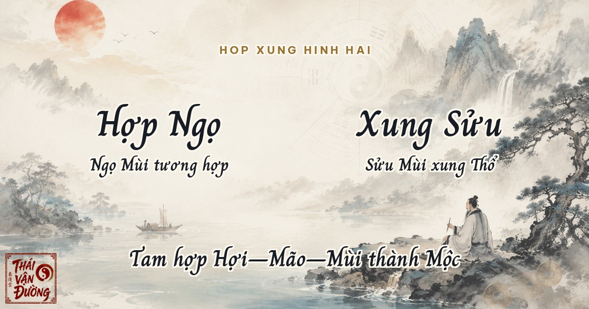 Địa chi Mùi hợp xung hình hại với các chi khác