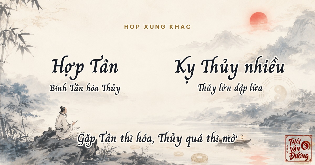 Thiên Can Bính hợp xung khắc với các can khác
