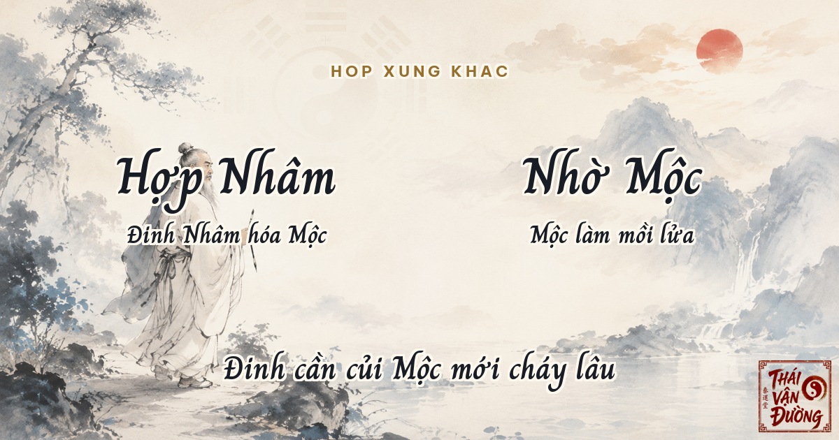 Thiên Can Đinh hợp xung khắc với các can khác