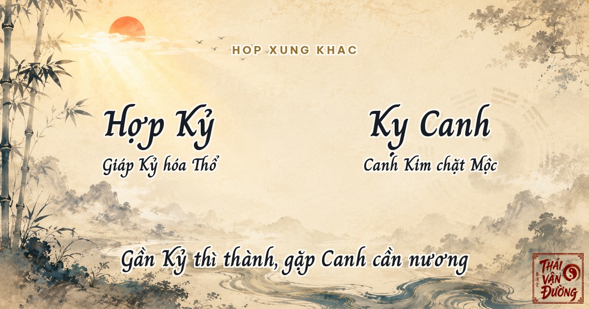 Thiên Can Giáp hợp xung khắc với các can khác