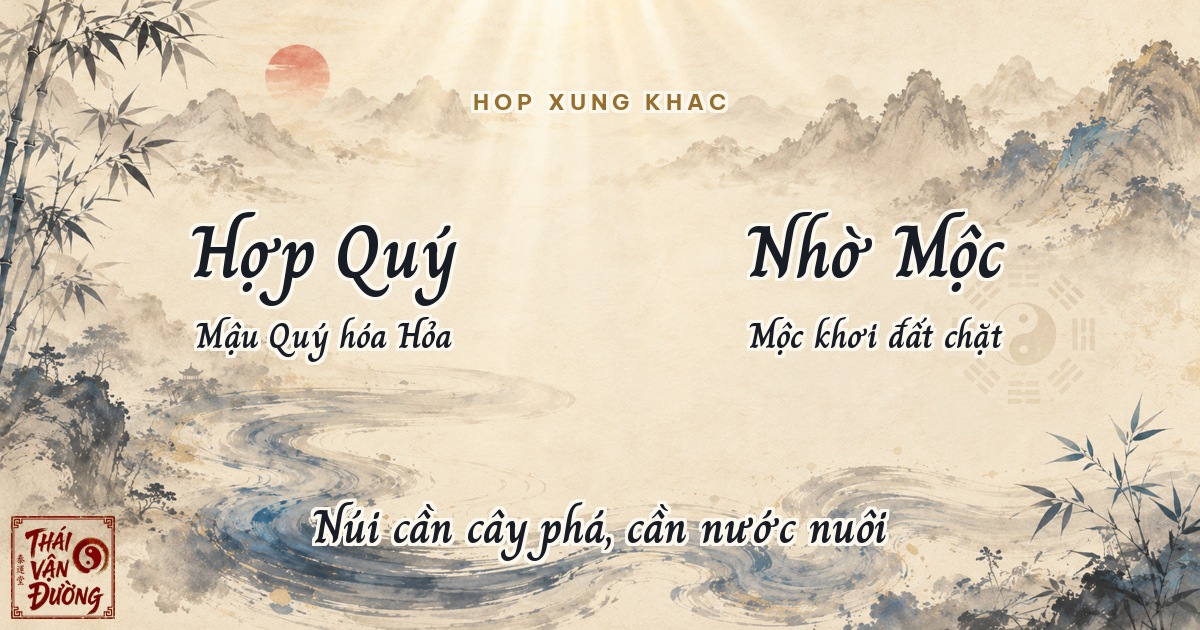 Thiên Can Mậu hợp xung khắc với các can khác