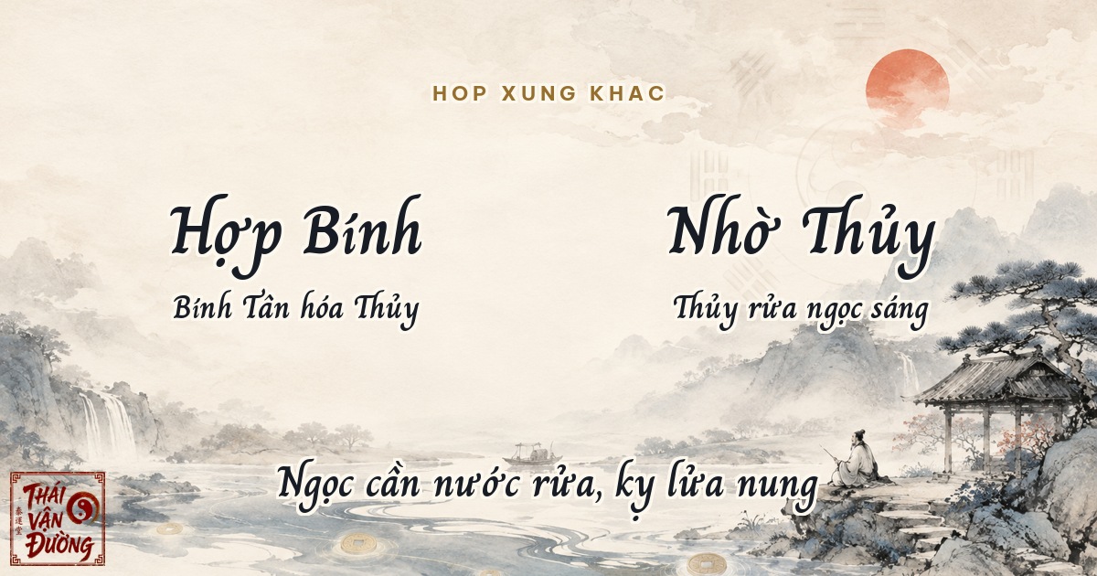 Thiên Can Tân hợp xung khắc với các can khác