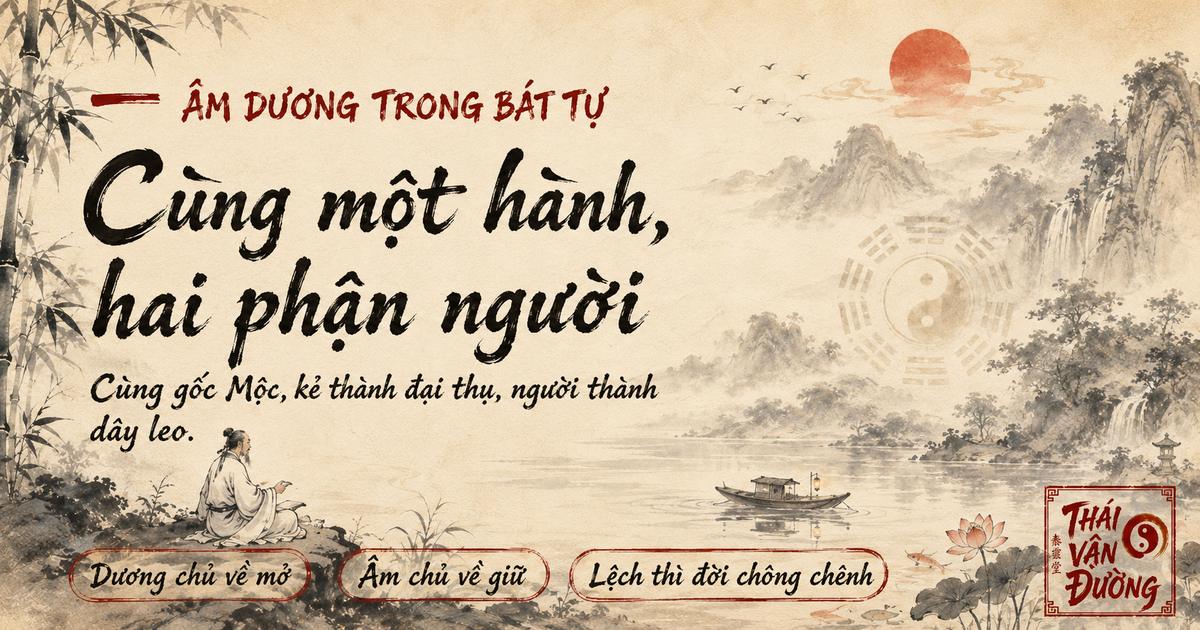 Âm dương trong Bát Tự, cùng một hành hai phận người
