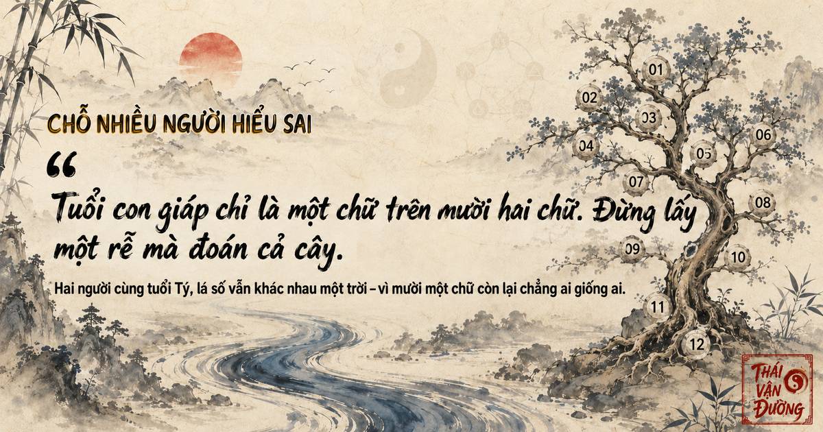 Tuổi con giáp chỉ là một chữ trên mười hai chữ