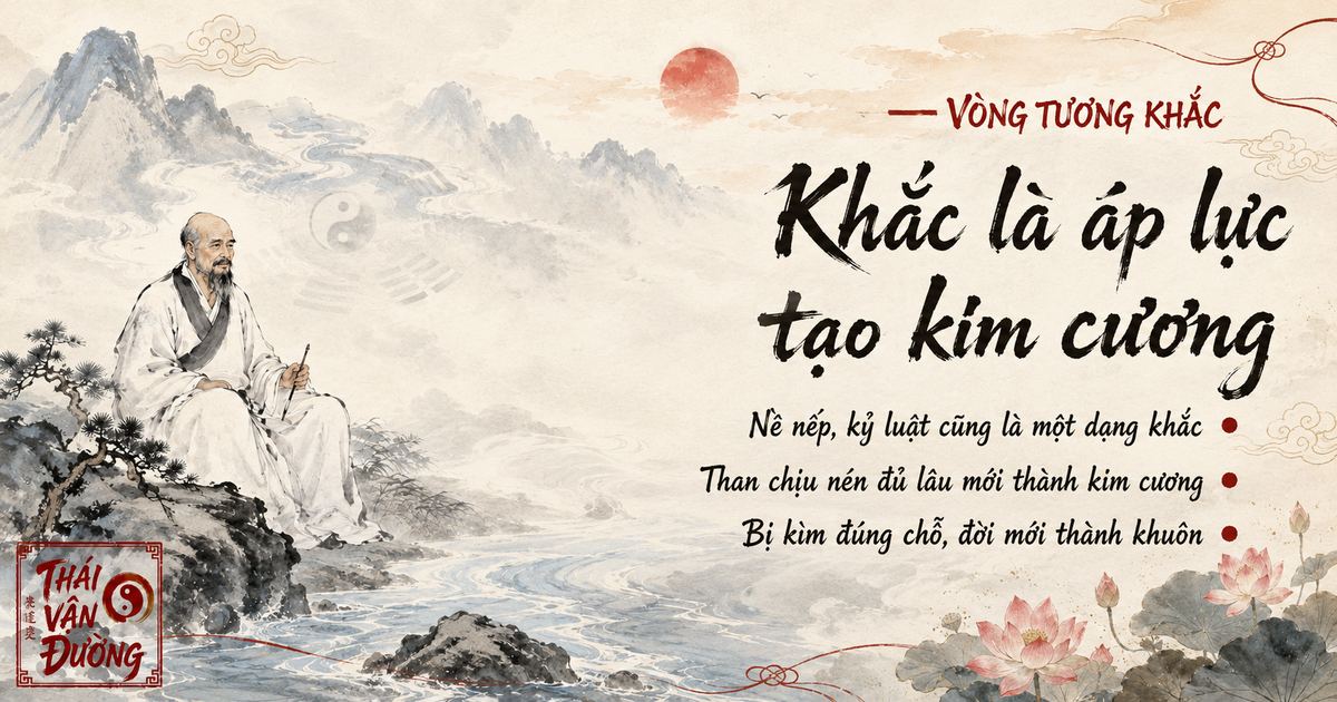 Vòng tương khắc ngũ hành, khắc là áp lực tạo kim cương