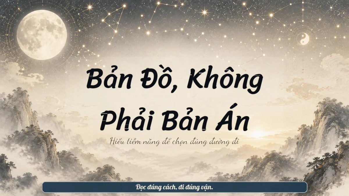Con đường giữa núi và bầu trời sao, biểu trưng cách cục là bản đồ tiềm năng.