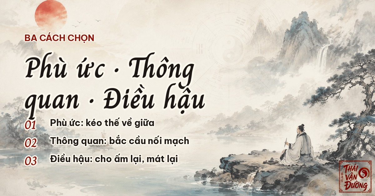 Ba nguyên tắc chọn Dụng Thần: phù ức, thông quan, điều hậu