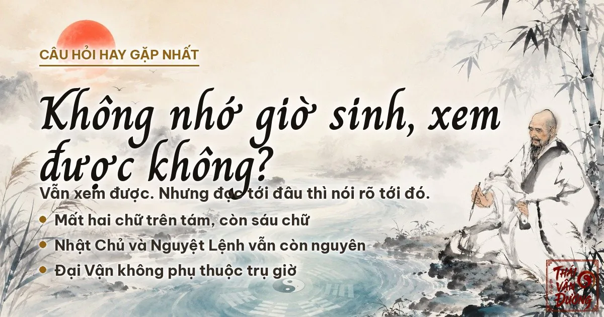 lá số Bát Tự khuyết trụ giờ