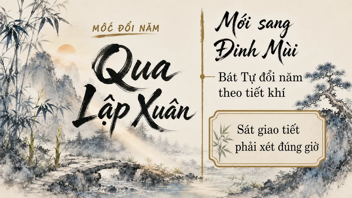 Cánh cửa giữa mùa đông và mầm xuân, minh họa mốc Lập Xuân chuyển sang trụ năm Đinh Mùi.