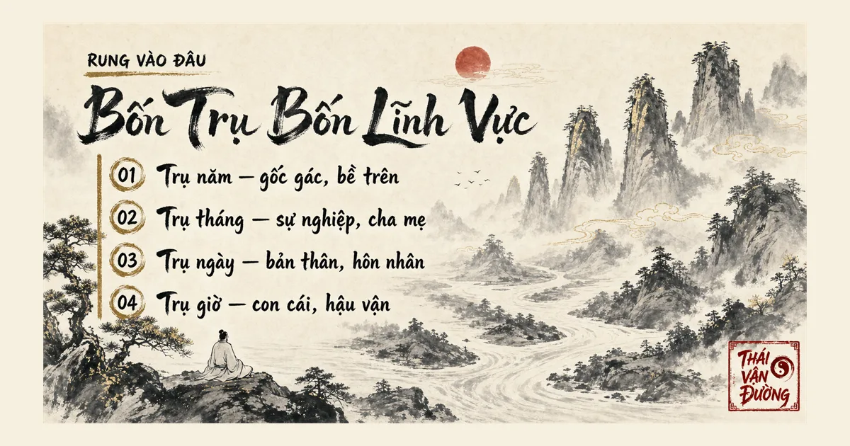 Bốn trụ — bốn lĩnh vực trong lá số