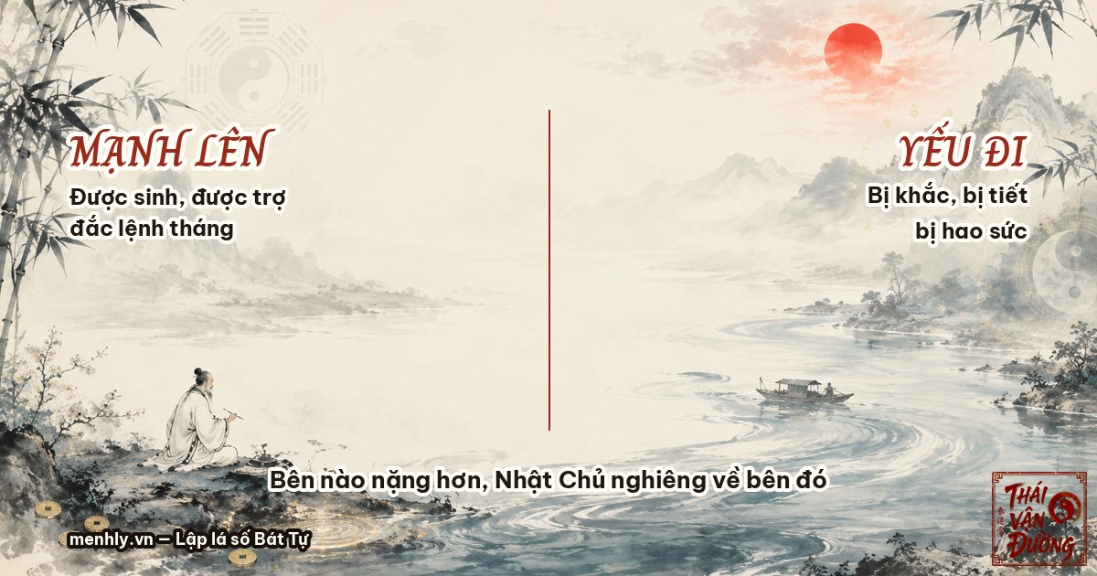 Điều gì làm Nhật Chủ mạnh lên yếu đi