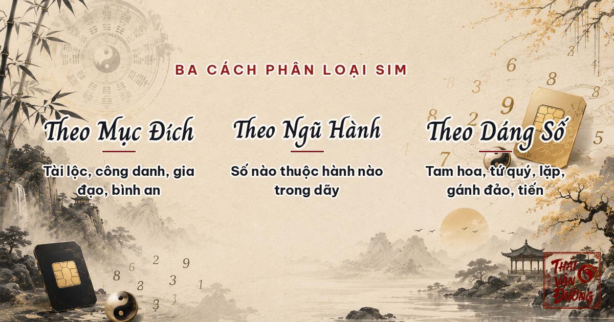 Ba cách phân loại sim phong thuỷ