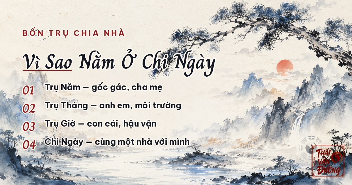 Bốn trụ chia nhà — vì sao cung phu thê nằm ở chi ngày