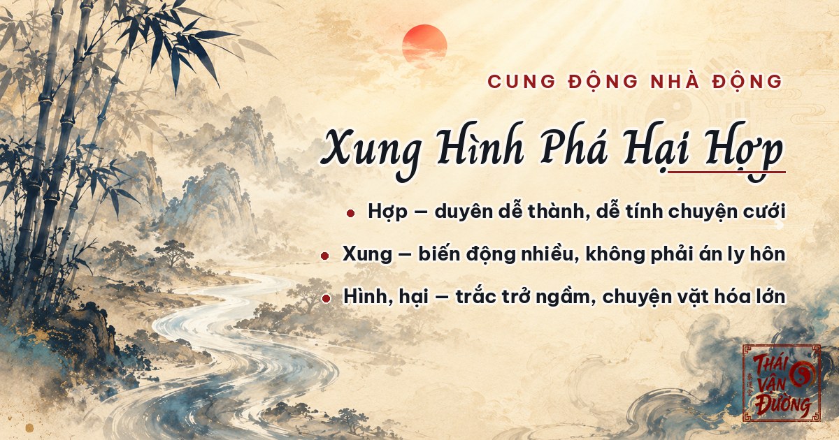 Cung phu thê bị xung, hình, phá, hại, hợp