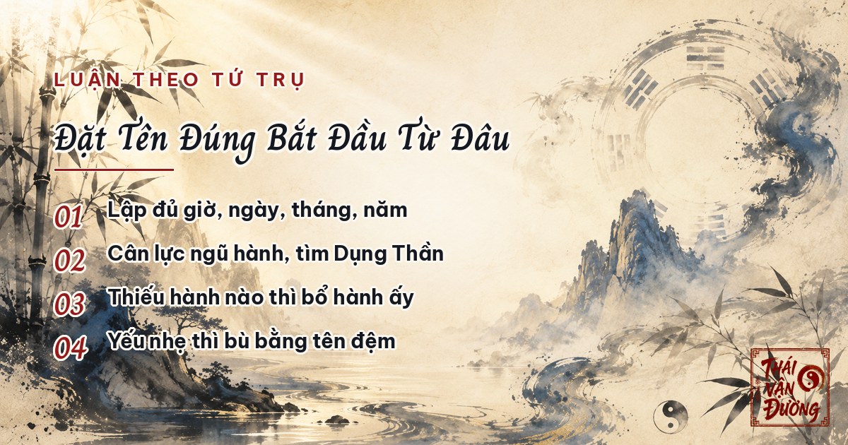 Bốn bước luận đặt tên bổ khuyết theo Tứ Trụ