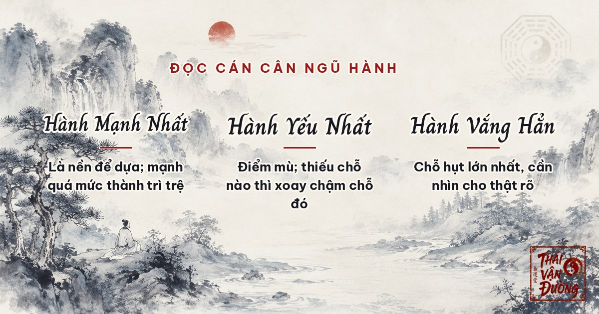 Đọc cán cân Ngũ Hành: hành mạnh, hành yếu, hành vắng