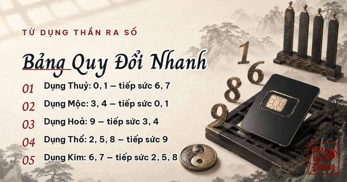 Bảng quy đổi từ Dụng Thần sang con số