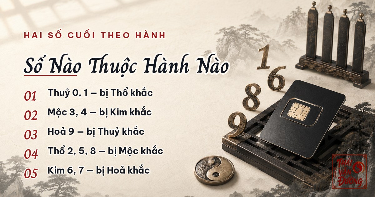 Hai số cuối theo ngũ hành: số nào thuộc hành nào
