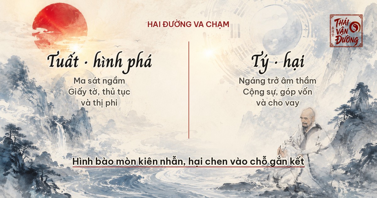 Hai đường va chạm: Tuất hình phá và Tý hại
