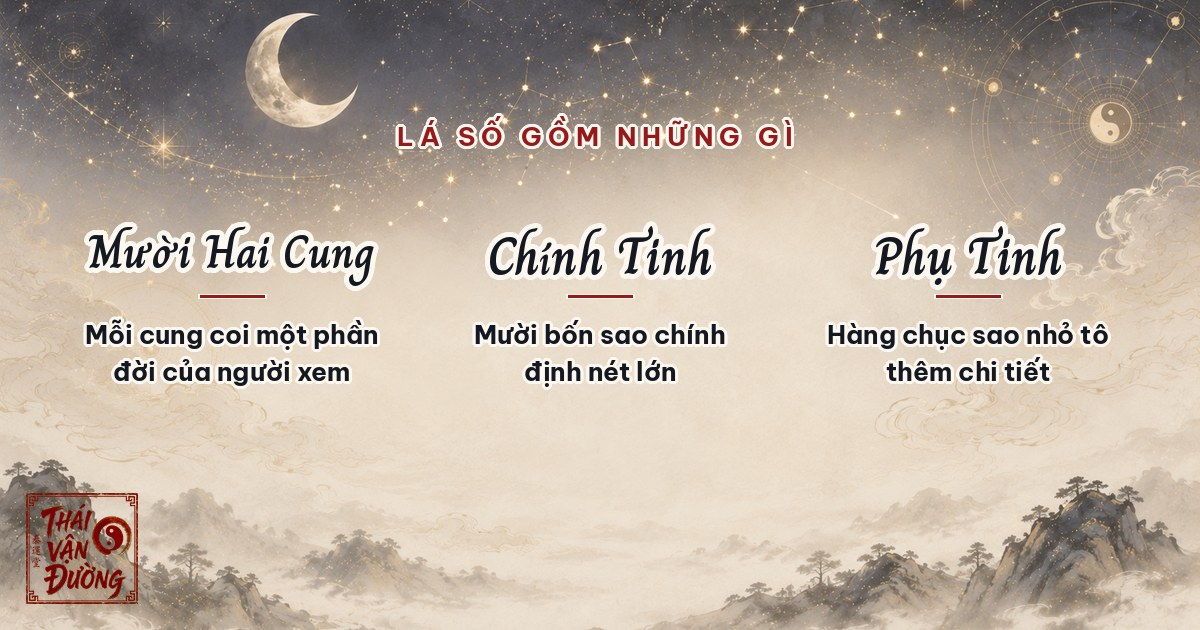 Một lá số tử vi gồm những gì