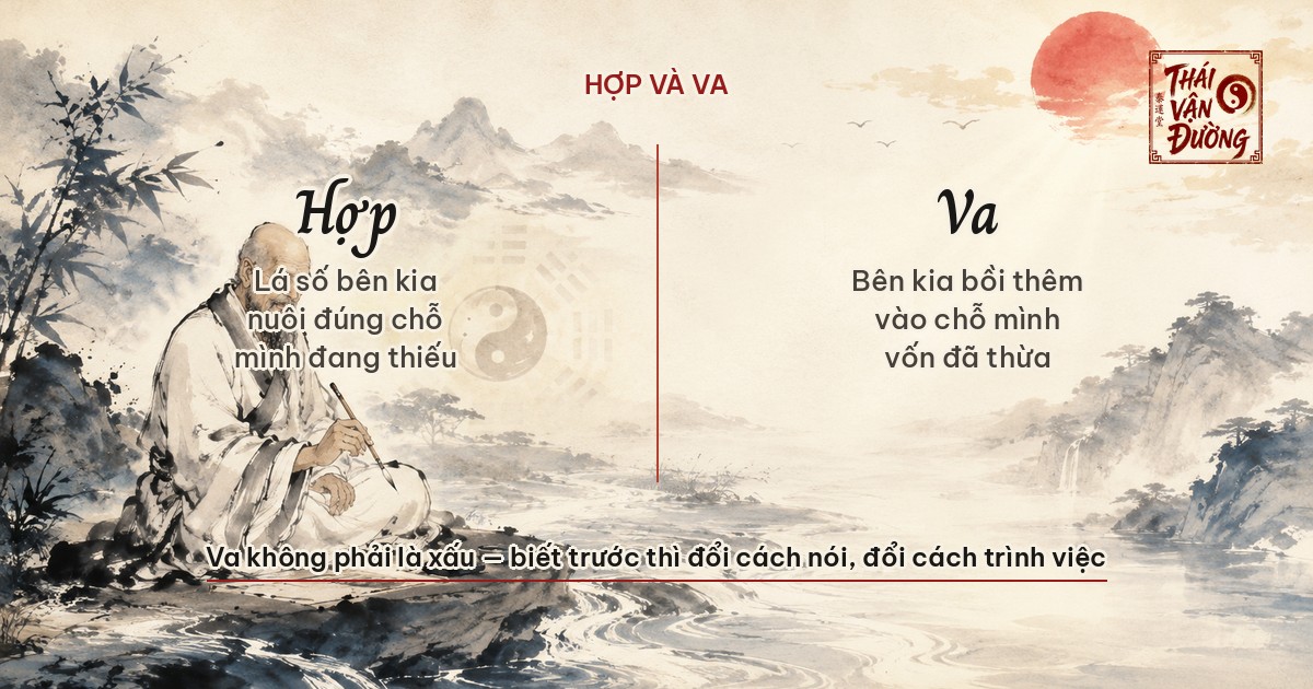 Hợp và va giữa lá số mình với lá số cấp trên