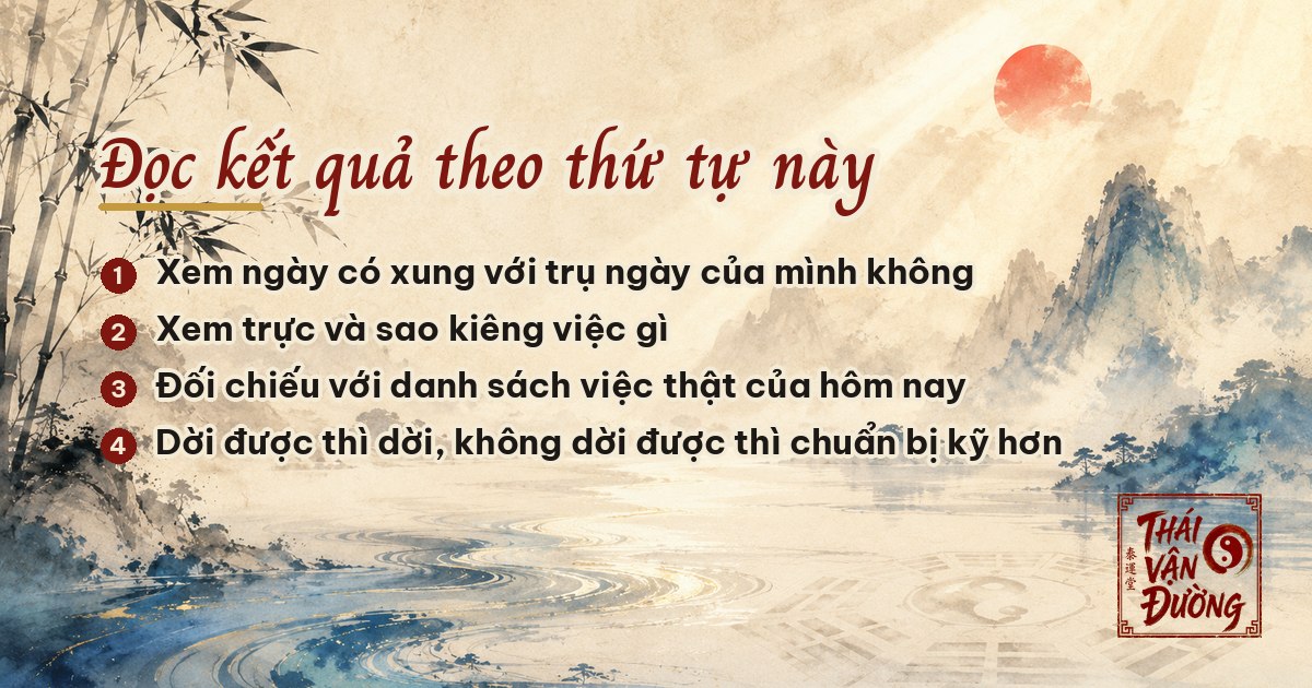 Đọc kết quả theo thứ tự này