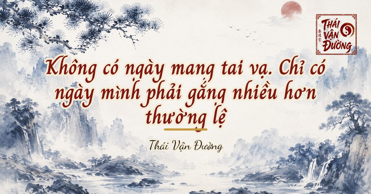 Không có ngày mang tai vạ. Chỉ có ngày mình phải gắng nhiều hơn thường lệ