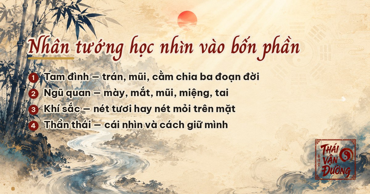 Nhân tướng học nhìn vào bốn phần